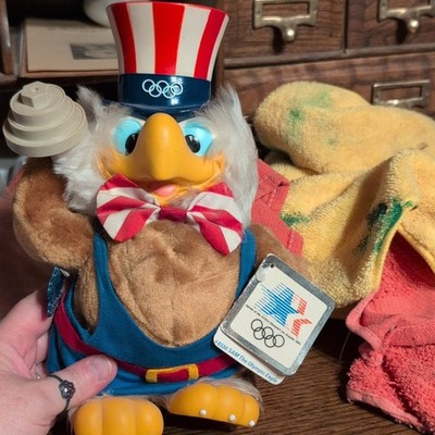Applause Sam Olympic Eagle Plush Mascot 1984 w/ Tags Small Vintage MPN 8330