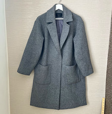 Corner Shop Made In Korea Women  s Grey 90 Wool Mid-Length Overcoat One Size