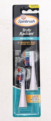Arm & Hammer Spinbrush Truly Radiant Deep Clean Replacement Brush Heads Soft