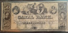 1850s New Orleans Canal Bank $50 Remainder Toppan Carpenter Antebellum Fifty