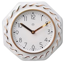 07 Küchenuhr  Quarz-Uhr Echtgoldmalerei Wohnraumuhr Keramik-Uhr Wanduhr rund