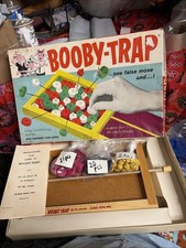 VTG 1965 Booby Trap Game Parker Brothers Wood Spring Bar Strategy Complete #214 image