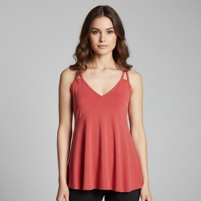 RO&DE Anthropologie Raspberry Red Luxe Palace Slub Strappy Back Cami Tank Top XS