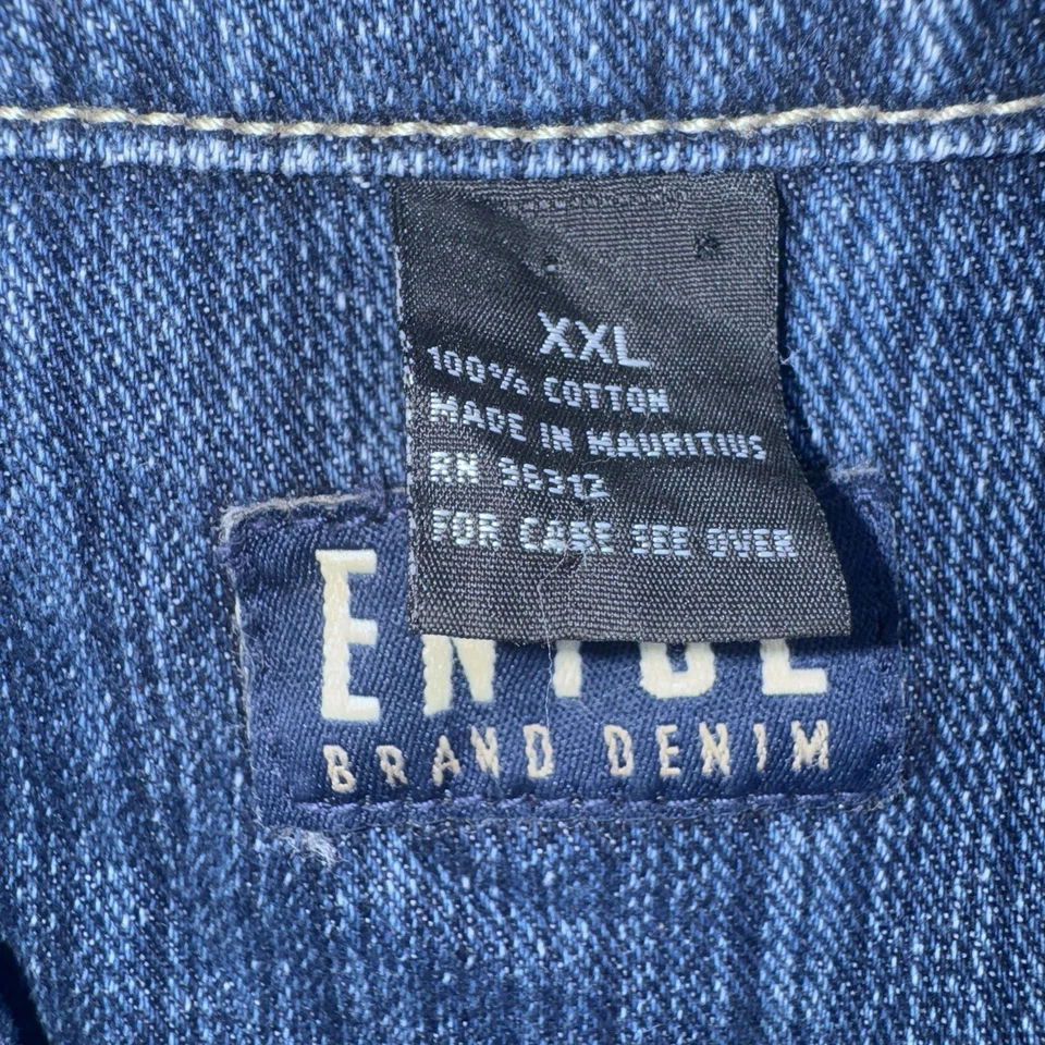 Chaqueta de Camionero Denim Botón Marca Y2K Enyce De Colección Para Hombres 2XL Azul Botones Traseros Pestañas Foto 2 de 4