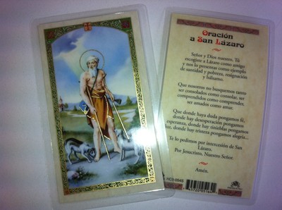 HOLY PRAYER CARDS FOR THE PRAYER TO SAINT LAZARUS SET OF 2 IN SPANISH FREE SHIP!