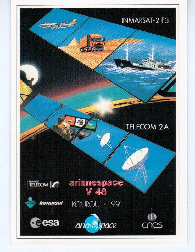 AUTOCOLLANT / STICKER - ARIANESPACE - INMARSAT - 2 F3 / ESA / CNES / KOUROU