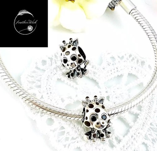 Sterling Silver 925 Charm Giraffe Baby Animal Family Travel Bead Friend Wife Mum - Picture 2 of 15