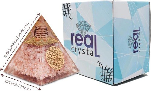 Cuarzo Rosa Orgonita Pirámide Cristal Curativo Piedras Preciosas Meditación Positividad - Imagen 8 de 8