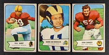 1954 Bowman Football Lot 3 Cards Norm Van Brocklin
