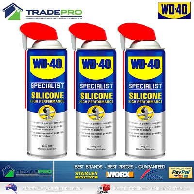 3x Silicone Spray WD40 Specialist High Performance Lubricant