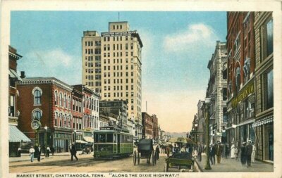 Chattanooga Tennessee Market Street Payne Teich Trolley Historic Old Photo