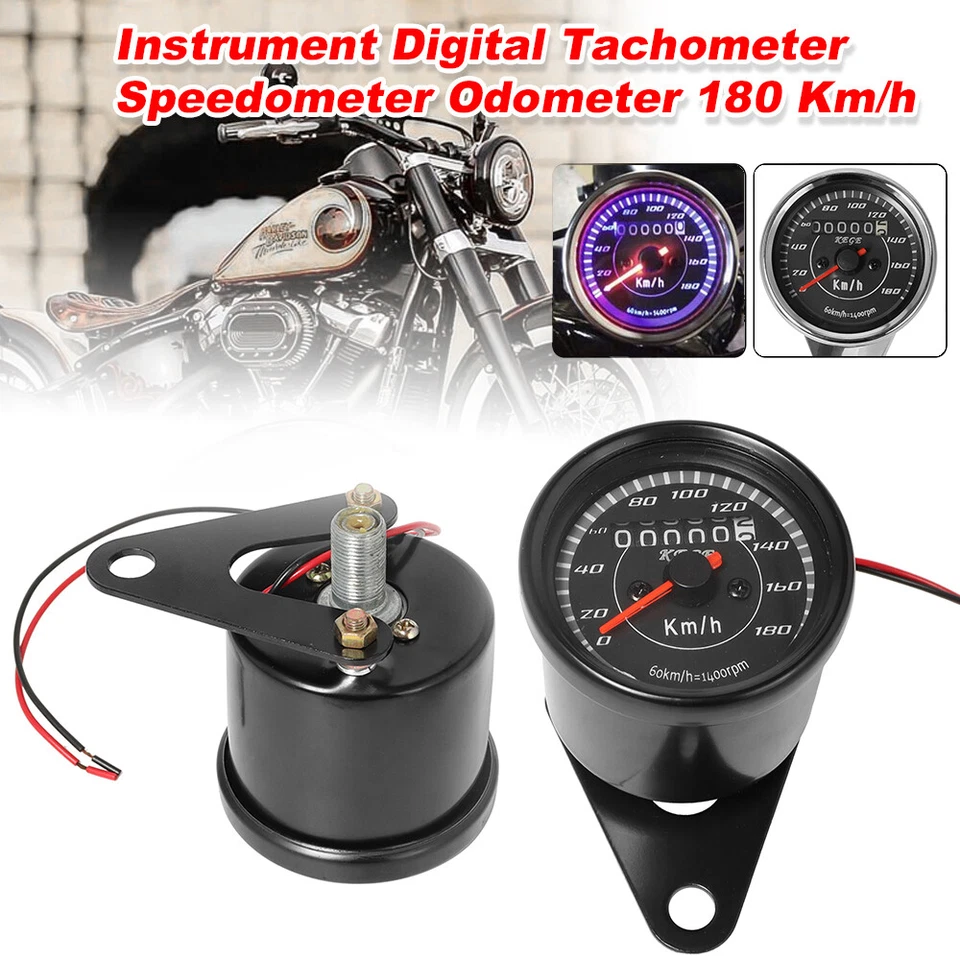 Retroiluminación LED Universal Velocímetro Tacómetro Odómetro Medidor Apto para Cafe Racer Foto 2 de 4