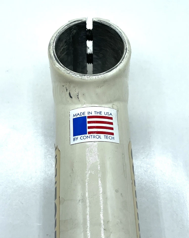 Control Tech White 1-1/8” Threadless Alloy Made in USA 25.4 Clamp 130mm Vintage - Image 3 of 4