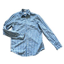 J. Crew Stretch Classic Flannel Button-Up Shirt Men's Small Blue Gray Plaid