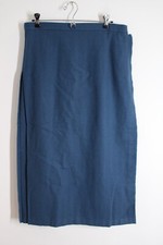 Vtg Deans Scotland 16 Blue 100 Wool Pleated Buckle Wrap Kilt Maxi Skirt