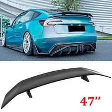 47" Rear Trunk Spoiler Racing Sport GT Style Wing Gloss Black For Tesla Model 3