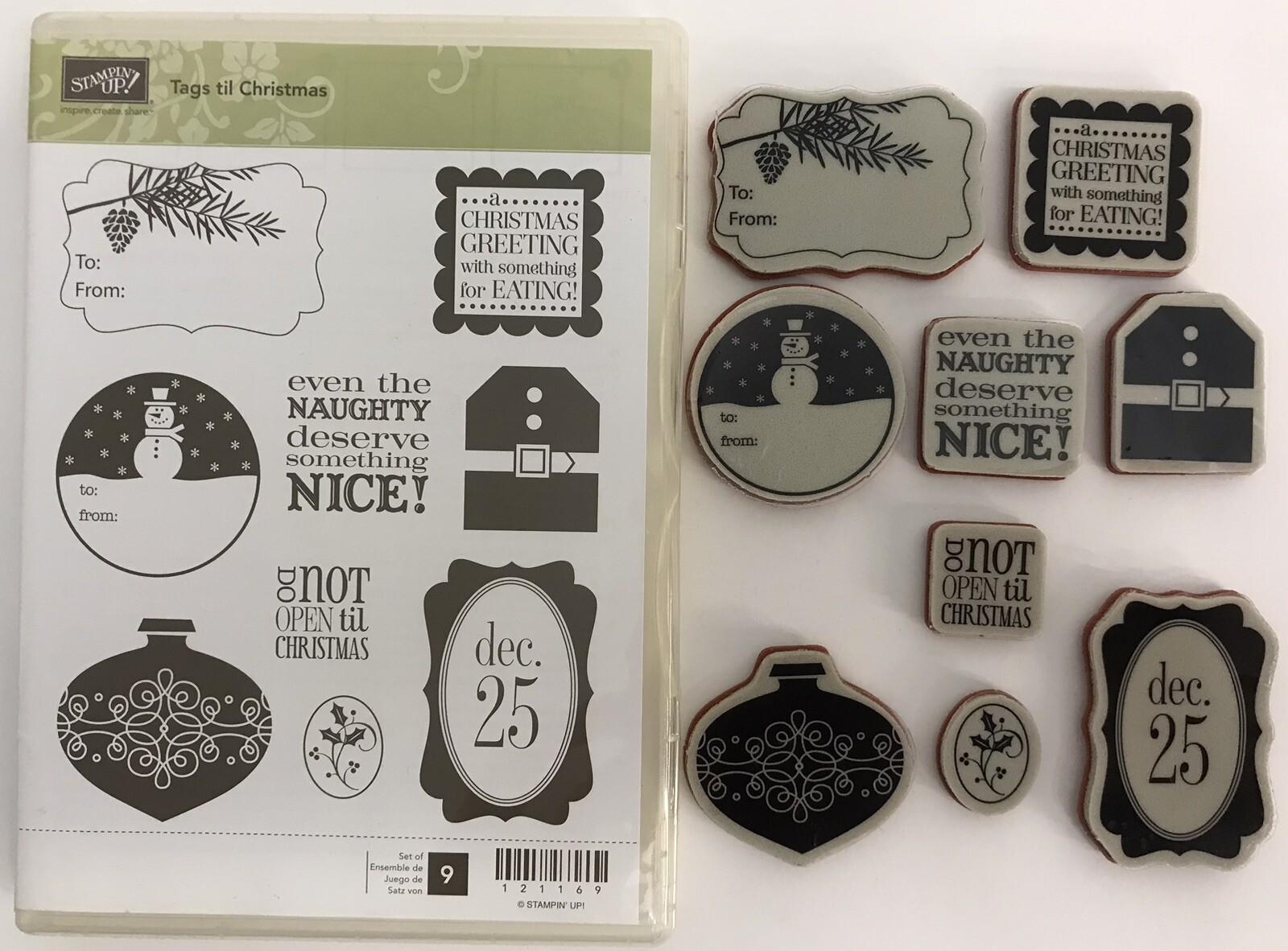 Stampin Up Tags til Christmas Stamp Set 121169 Present Gift Tag