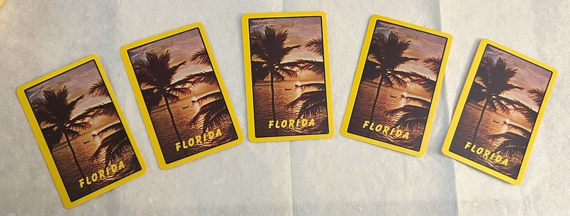 Vintage Florida Souvenir Playing Cards Beautiful Sunset, Palm Trees & Ocean