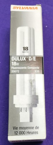 Sylvania 20672 18W CF18DD/E/835/ECO 4 Pin G24q-2 Base 3500 Kelvin CFL - NOS - Picture 4 of 7