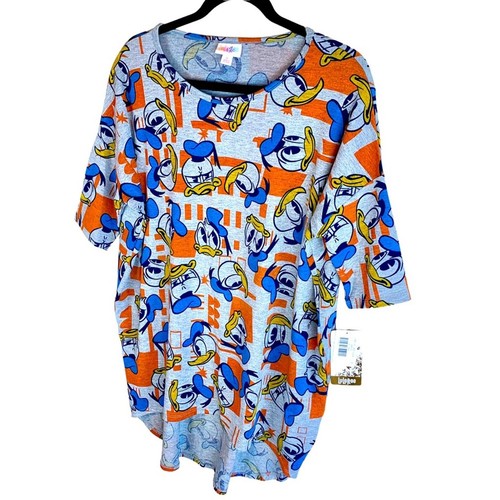 LuLaRoe Disney Collaboration Irma Tunika Top High Low Dolman Donald Duck Gesichter - Bild 2 von 11