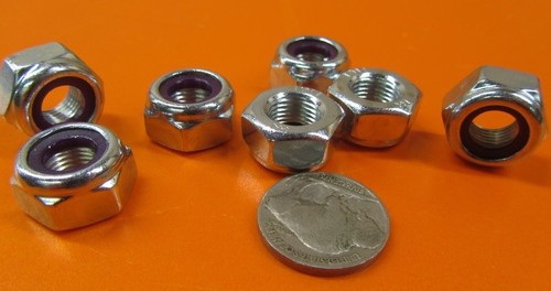 Zinc Plate, Class 10, Nylon Insert Lock Hex Nuts RH, M10 x 1.0 x 17mm W, 50 Pc - Bild 5 von 11