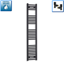 1600 mm High 300 mm Wide Black Heated Towel Rail Radiator Designer Bathroom Rad