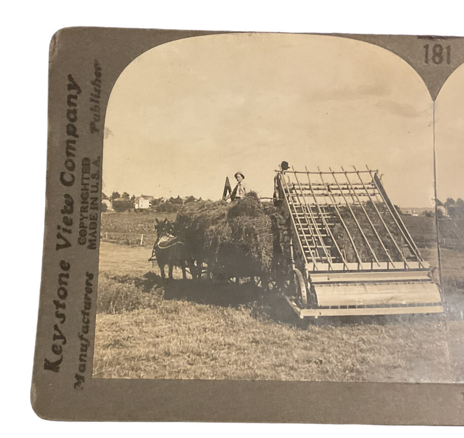 Lincoln NE Horse Drawn Hay Loader Alfalfa Farm WJ Bryan c1920 Keystone