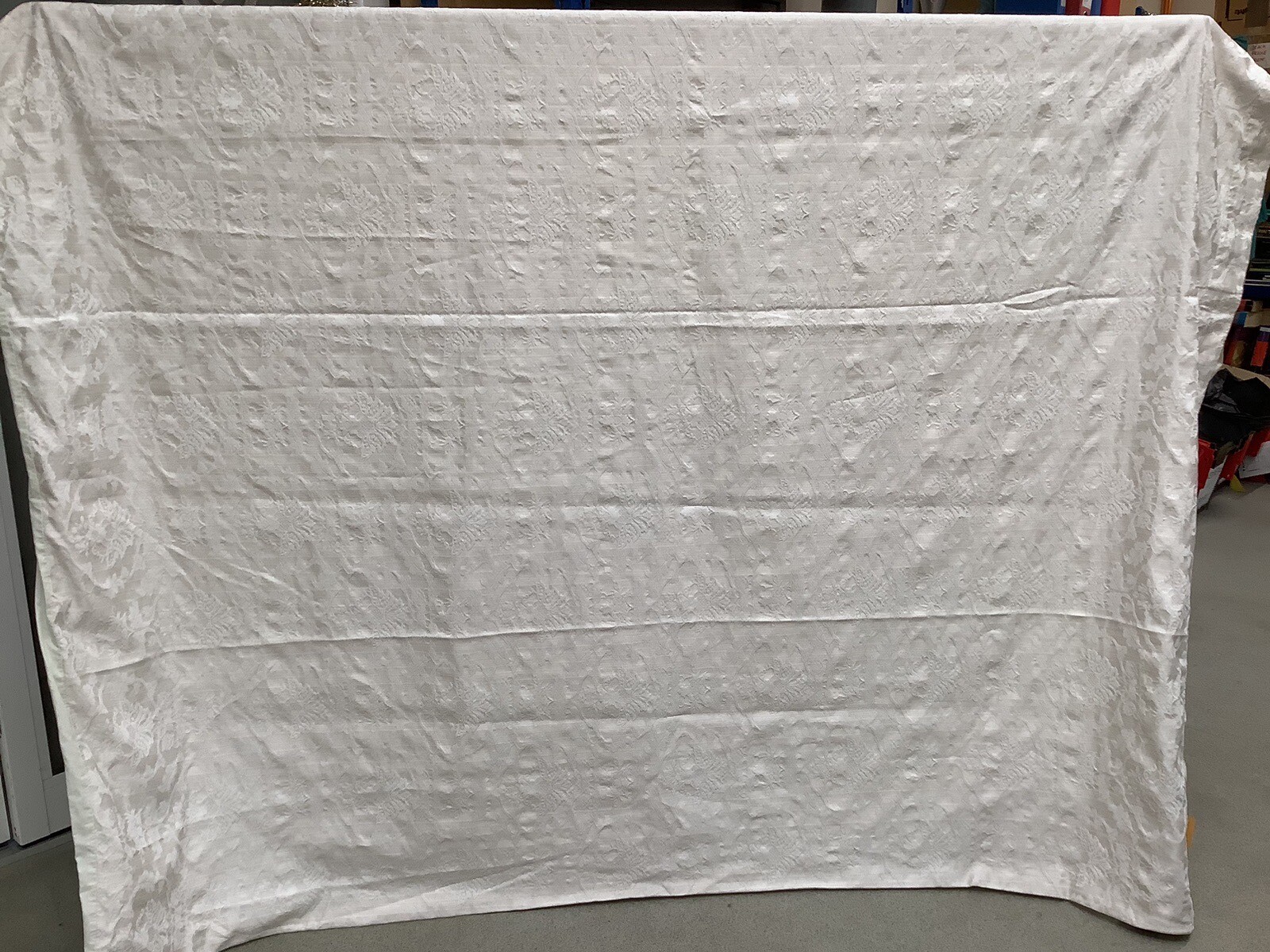 Vintage Dorma Jacquard King Duvet Cover & 2x Pillowcases Cream