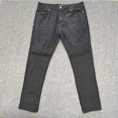 Encrypted Jeans Mens 38x32 (Measured 34x29) Straight Black Denim