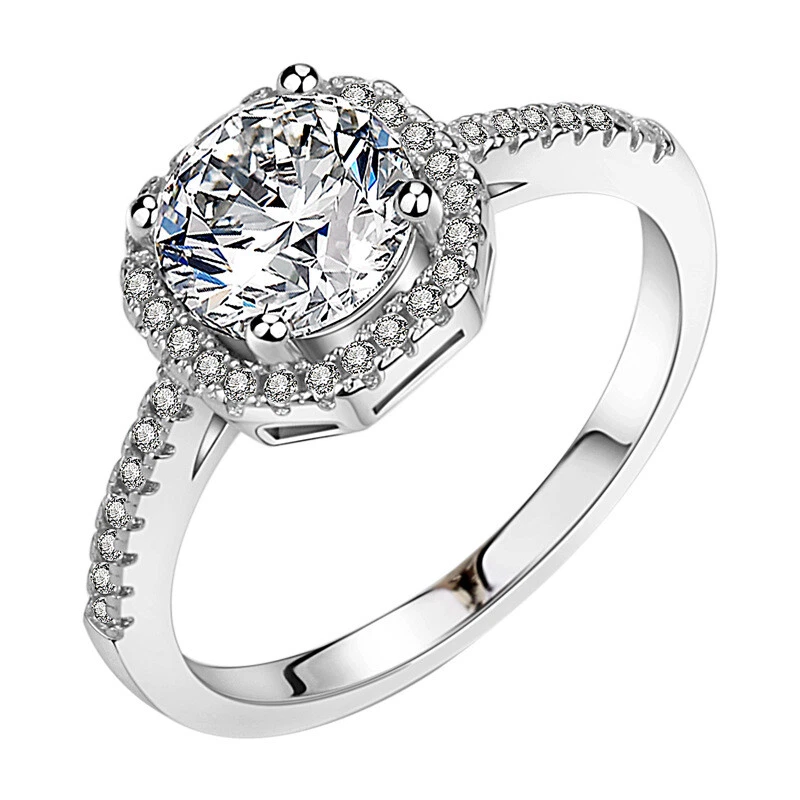 Sterling silver deals moissanite rings