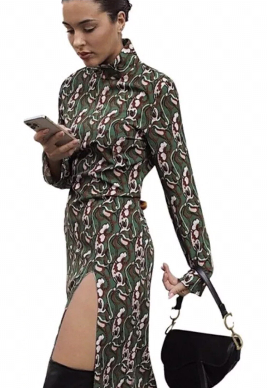 ZARA Green Floral Midi Dress Size S - BNWT, Sold Out Online! image 3