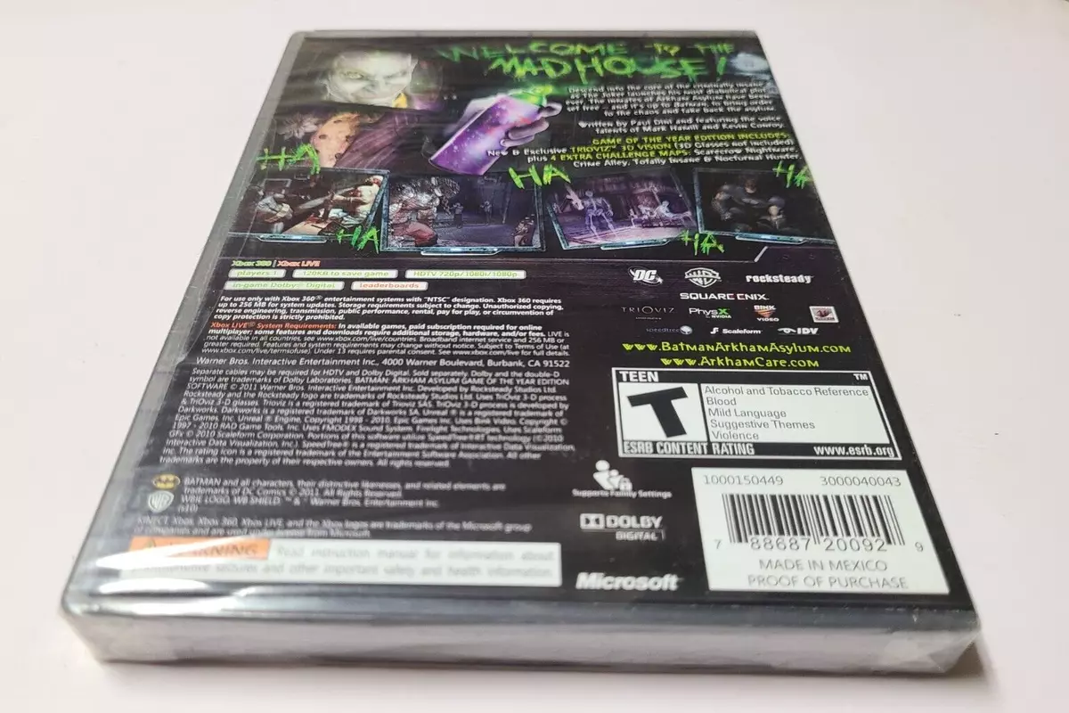 Batman: Arkham Asylum Game of the Year Edition Xbox 360 1000150449 - Best  Buy