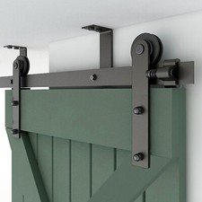 4FT-20FT Sliding Barn Door Hardware Kit Track Roller Closet Ceiling Mount Rail