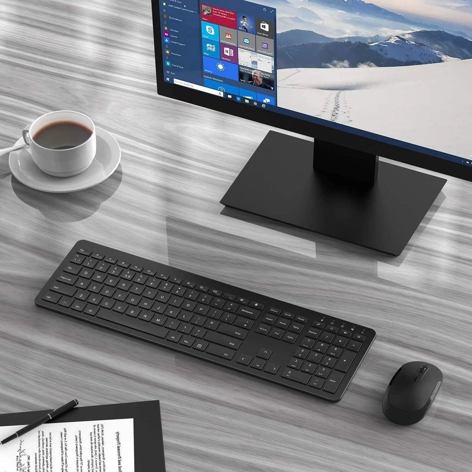Ultra Slim Quiet Wireless USB Keyboard & Mouse with Numeric Keyboard - Black - Image 2 of 4