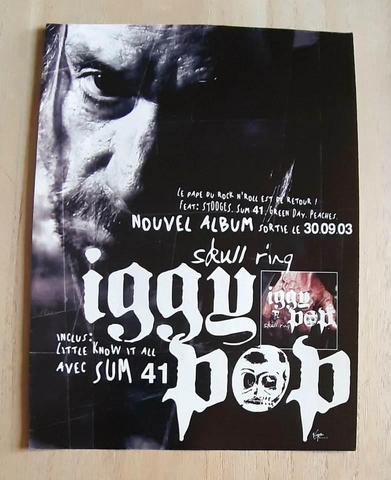Publicité advert album concert tournée advertising IGGY POP 2003 Lp skull ring - Photo 1/1