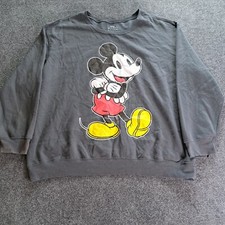 Disney Mickey Mouse Sweatshirt Women Size 3X Gray Long Sleeve Pullover
