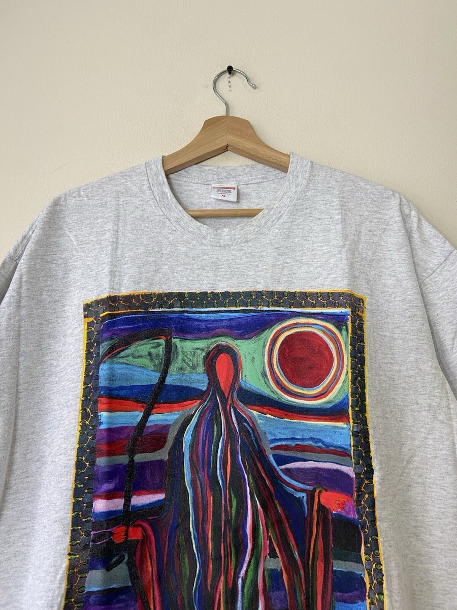Tシャツ・カットソー Supreme Reaper T-Shirt Heather Grey Supreme Reaper Art Painting Skate Streetwear Grey Tee Shirt