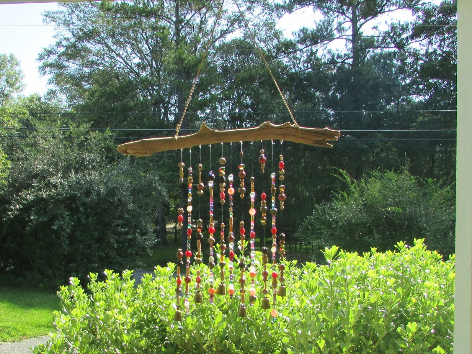 Suncatcher Wall Hanging Mobile Driftwood Beads Reds Brown Br