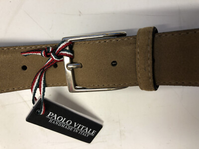 PAOLO VITAL Herrengürtel Echtleder Wildleder Kamel Größe 85 cm