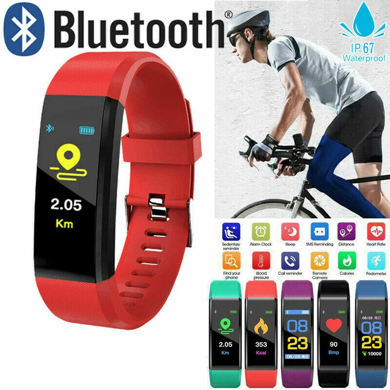 Smart Uhr Fitness Aktivität Tracker Schritt Für Bluetooth Sport Android IPHONE - Bild 2 von 4