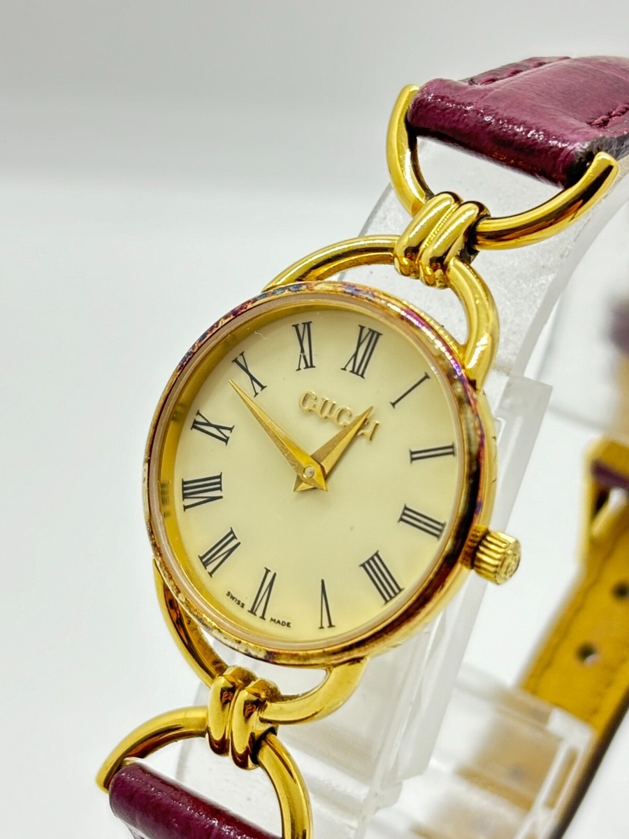 Exc+5] Gucci 6000.2.L Vintage Gold Dial Quartz Women's Watch Japan