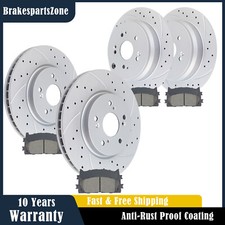 Front + Rear Brake Rotors Pads Kit fit for Honda CR-V 2007-2016 Slotted Drilled