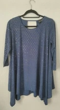 Antthony Designs Oversized Tunic with Keyhole Back Detail. Size-S. MIDNIGHT BLUE