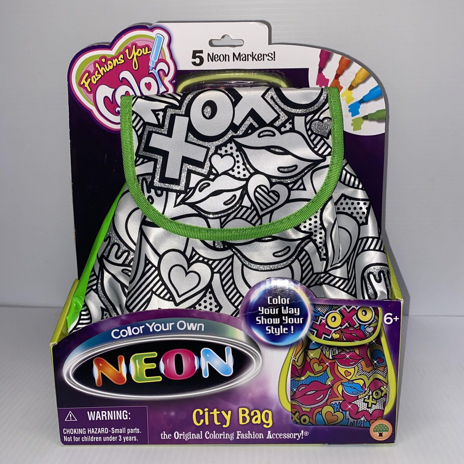 Neon City Bag -Fashions You Color- Color NEW 6+ Your Online limited product Own Ages
