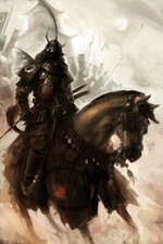 TOILE TABLEAUX  guerrier samouraï japon   50X70 CM