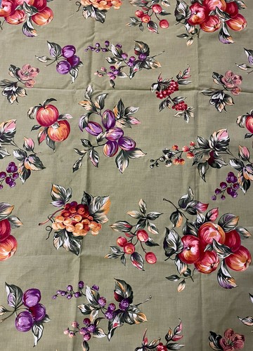 Beautiful olive green Fruit Traditional cotton/Polyester Tablecloth 60 x 100 In