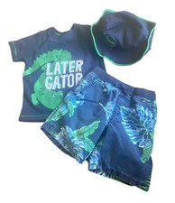 Gymboree Outdoor Explorer Boys Outfit Size 2T Alligator Later Gator Shorts Shirt