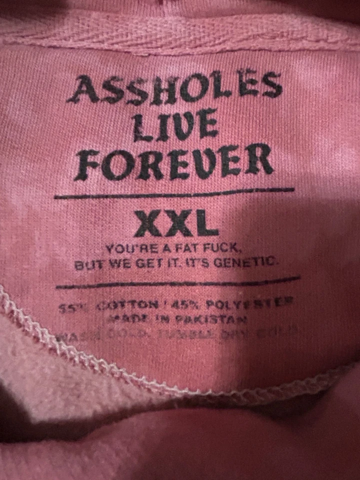 A-holes Live Forever Pink Tie Die Hoodie With Colorful Logo Size XXL - Image 2 of 4