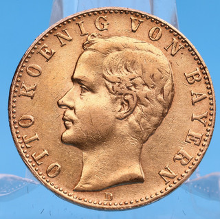 Bayern 10 Mark 1888 D Otto 3 98 Gramm 900 Gold Ss Jaeger 198
