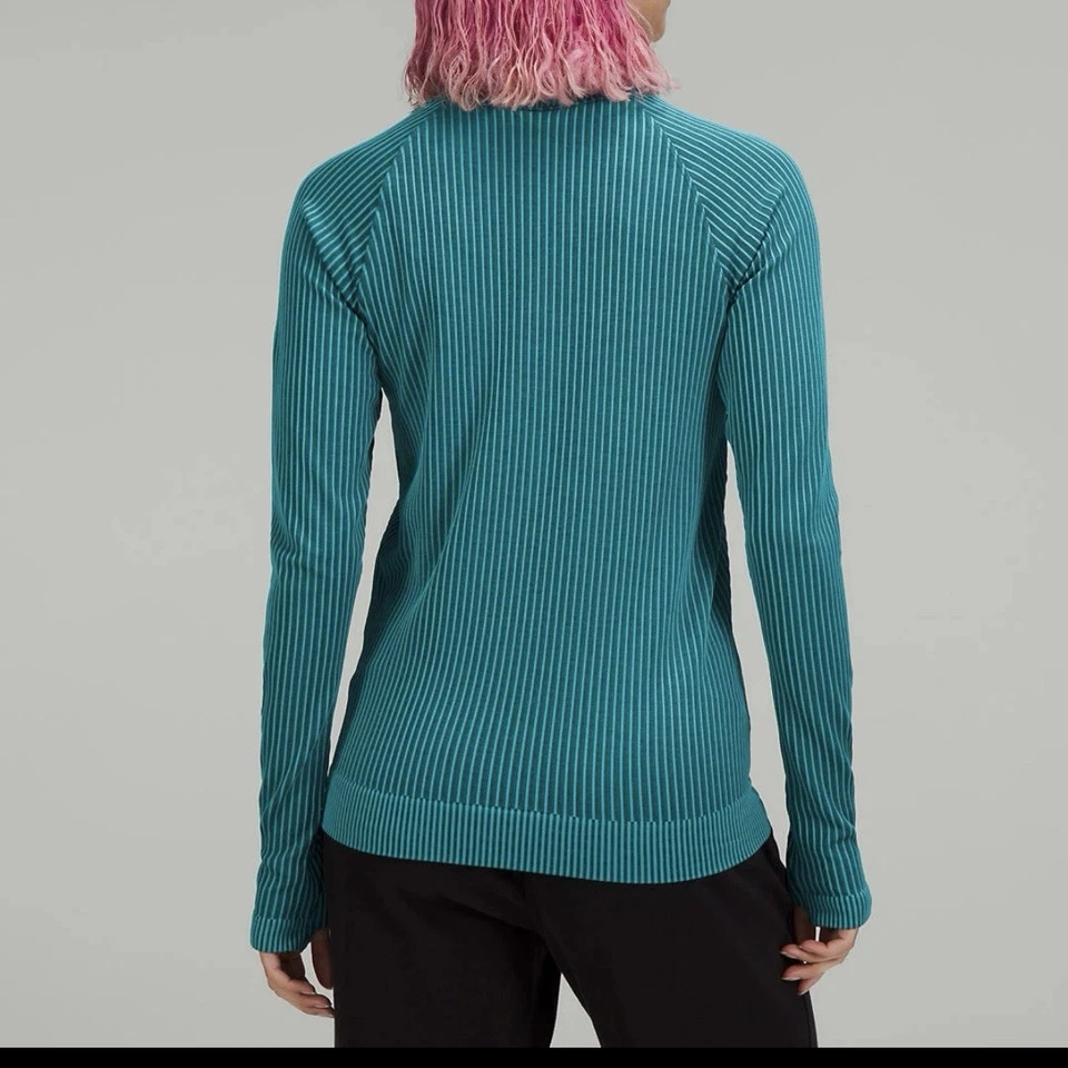 Pullover Lululemon Athletica Rest Less para mujer talla 10 verde azulado océano sin etiqueta Foto 2 de 4
